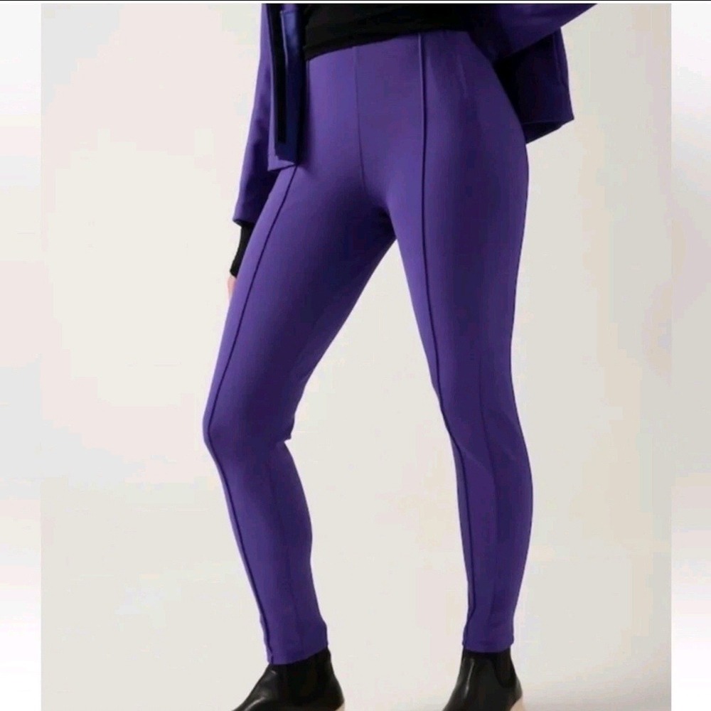 Athleta Glacier Snow Skinny Pants Size 8 Pintuck Purple Ski Winter Outdoor Sport